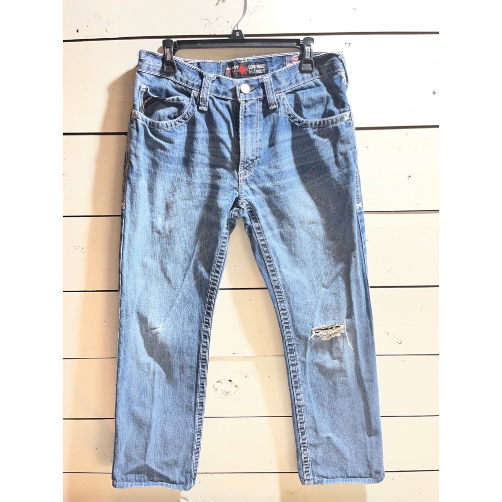 Ariat FR M4 Low Rise Boot Cut Jeans Mens 32x38 Blue Flame Resistant Denim‎ CAT 2
